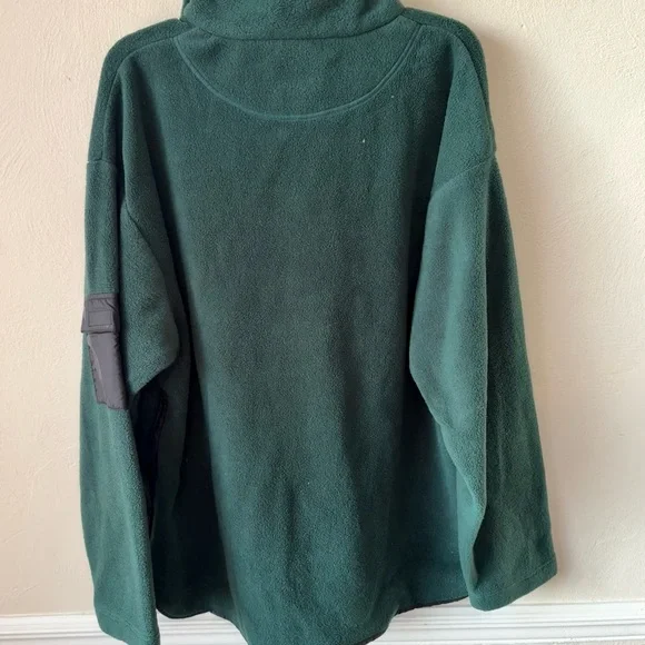 Blarney Woollen Mills Hunter Green Mens Fleece Pullover Shirt - Picture 6 of 6